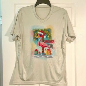 American Legion Christmas in July V-Neck Tee shirt- Ladies Large